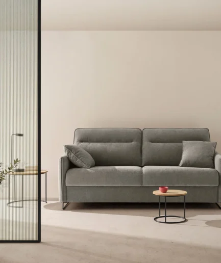 Sofá cama Tesla de Mopal con sistema de apertura fácil y diseño moderno para salón.