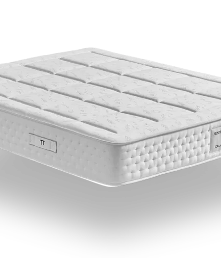 Colchón Cala de Senttix, mostrando su diseño ergonómico y confort premium para un descanso reparador.