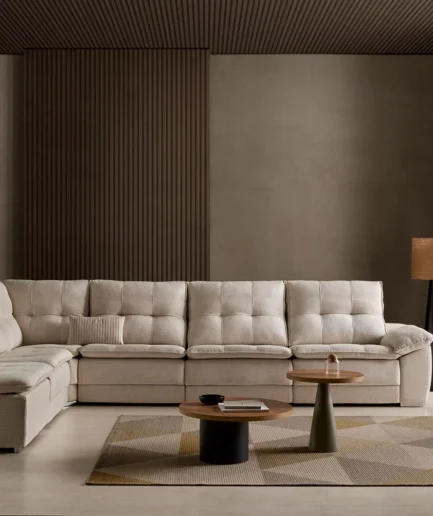 Sofá relax Gio elegante con mecanismo eléctrico y doble sentada para máximo confort