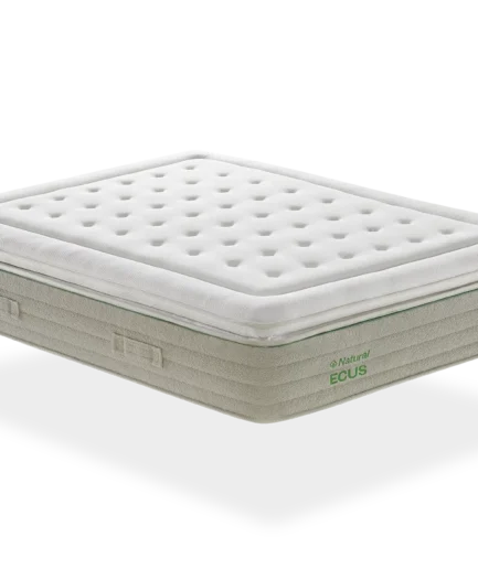 Colchón de látex con algodón y sistema Multispring, firmeza media (6/10) y acogida elástica y suave.