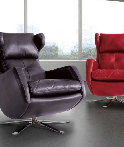 Butaca América Divanistar moderna con base metálica giratoria y diseño ergonómico