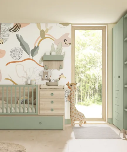 Cuna convertible a cama Fusion 15 con cajones y cama extraíble, diseño moderno y colores personalizables