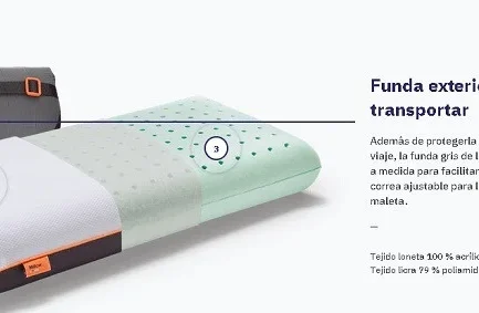 Almohada Millow de Khama viscoelástica perforada, enrollable y portátil, con funda lavable y firmeza media.