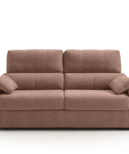 Sofá cama Rhin Express con respaldo alto, mecanismo italiano, colchón de 16 cm y tapizado en tonos neutros.