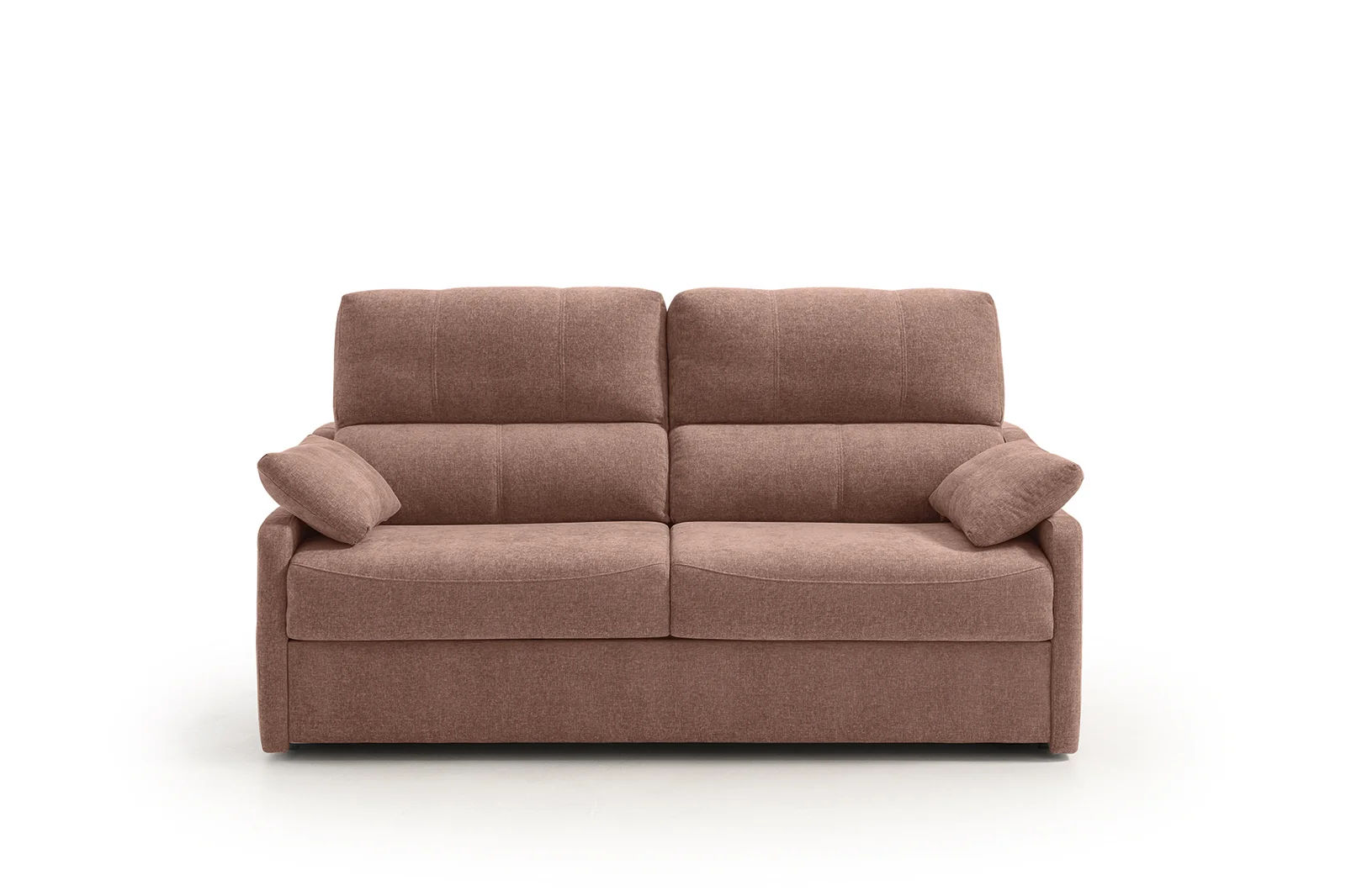 RHIN-2-plazas-03 Sofá cama Rhin Express con respaldo alto, mecanismo italiano, colchón de 16 cm y tapizado en tonos neutros.