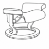 Sillón Stressless® Mayfair Piel con puff - Base Classic